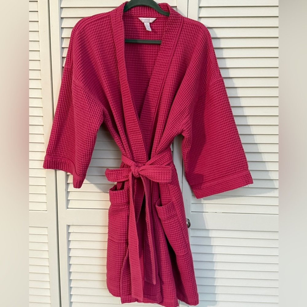 Charter Club Pink Waffle-Knit Robe